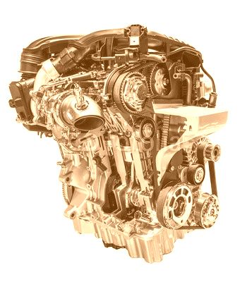 Car engine isolated on white