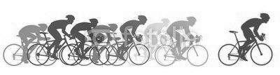 Bike racers, colorful