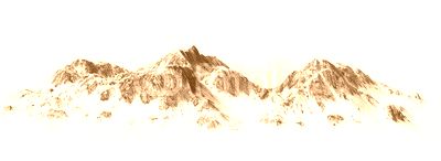 
Snowy Mountains - Mountain Peak - separated on white background