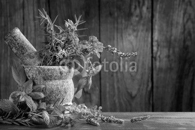 herbs in mortar