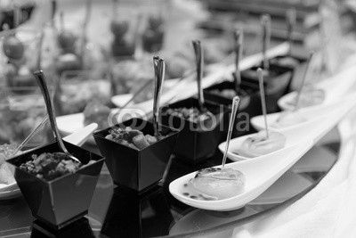 Various snacks on table