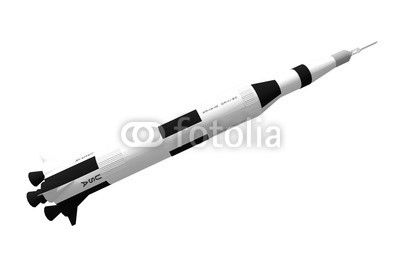 Cohete saturno V misión NASA 3d Aislado