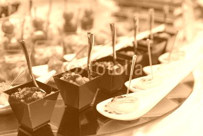 Various snacks on table