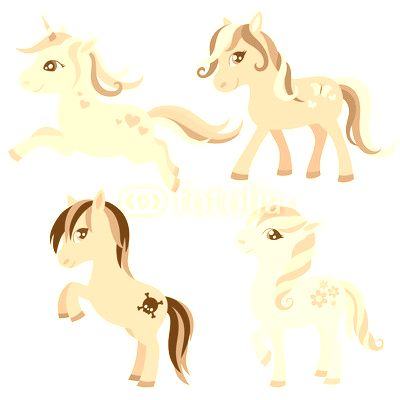 Vector illustration of colorful horse, unicorn, or pony.
