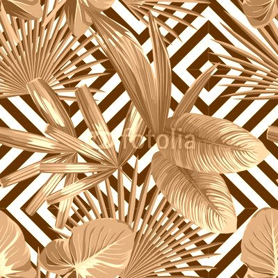 tropical palm leaves pattern, geometric background