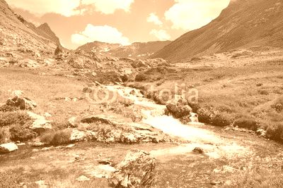 Mountain stream in the valley