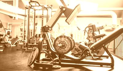 Salle de fitness effet vintage