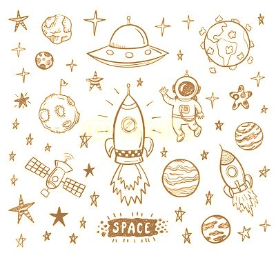 Vector doodle spase set