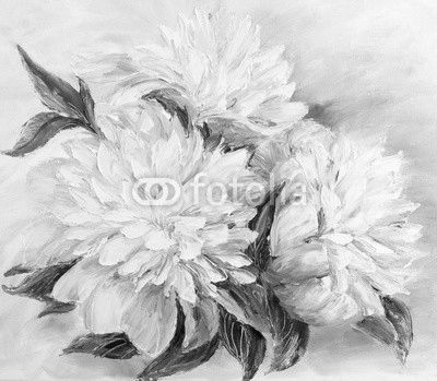 Peonies, oil painting on canvas