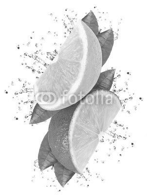 lime and lemon splash isolated
