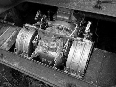 detail motor of an old military tank
