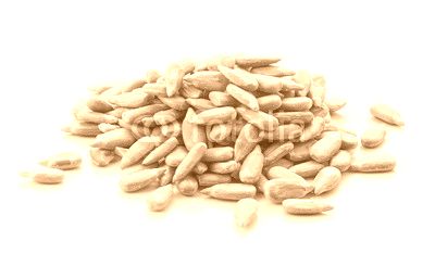 sunflower seeds on white background