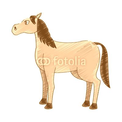 horse cartoon icon over white background. vector illustration