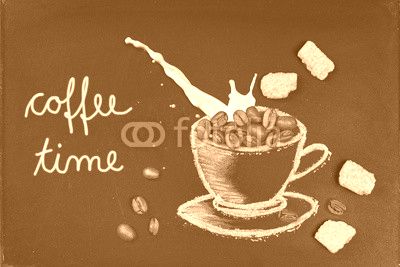 Kaffeezeit mit Milch und Zucker