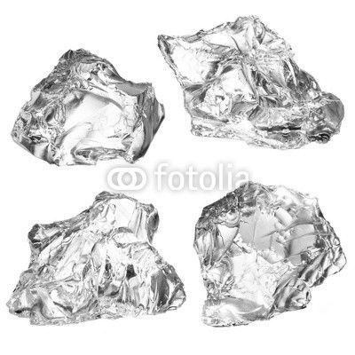 Ice blocks on a white background. Collection