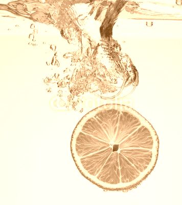 Lime dropped in a water