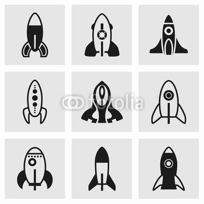 Vector Rocket icon set