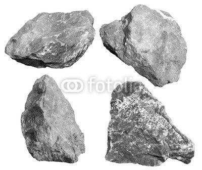 big granite rock stone isolated on white