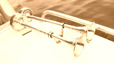 Stainless boat electric horns with chromium trumpet