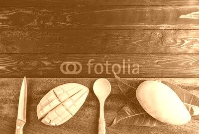 mango desserts  on wood top view