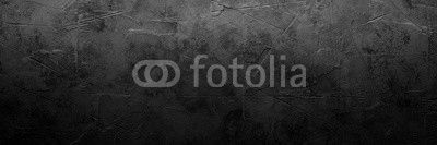 Black empty concrete stone texture. Slate background. Long banner format.