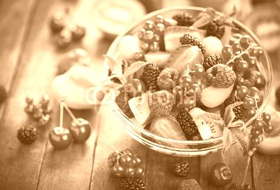 Fresh fruit salad in the bowl