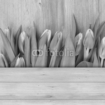 Tulpen auf Holz