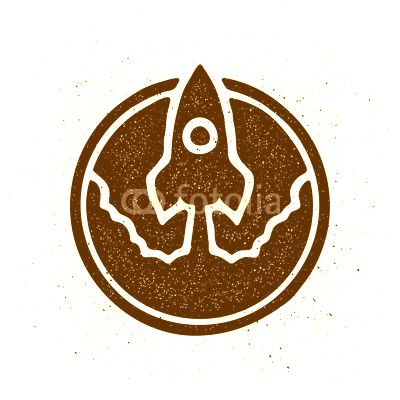The rocket takes off, logo, symbol.