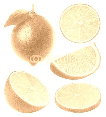 Collection of isolated lime slices