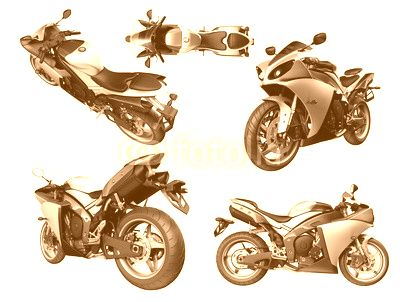 Modern street bike isolated on white background