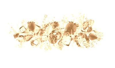 Strawberries in water splash on white background