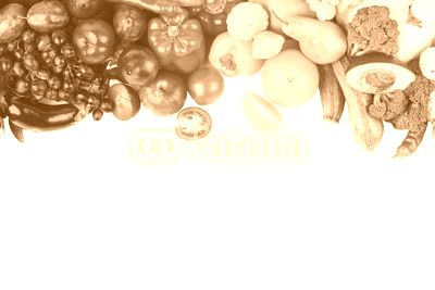 Set of multicolored fresh raw vegetables and fruits, isolated