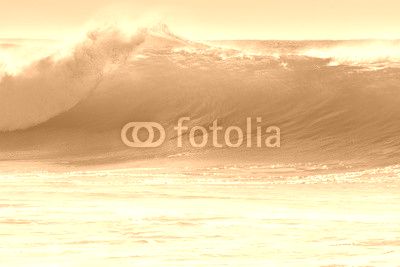 Waves breaking on the shore of Madeira