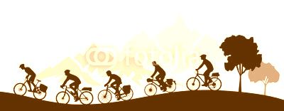 Silhouette Radtour Berge