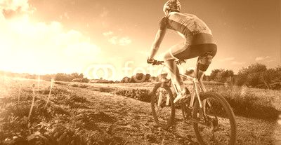 Sport. Mountain Bike cyclist riding single track