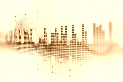 Audio waveform abstract technology background