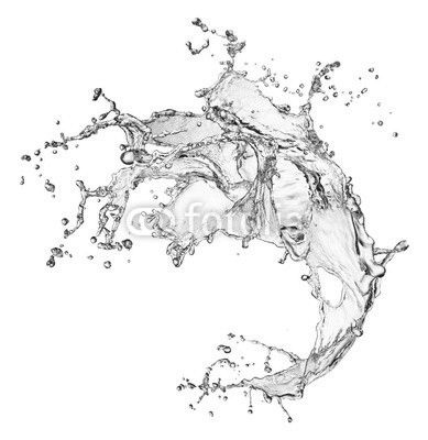 blue water splash isolated
