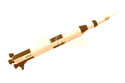 Cohete saturno V misión NASA 3d Aislado