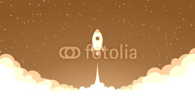 Space rocket launch. Vector illustration