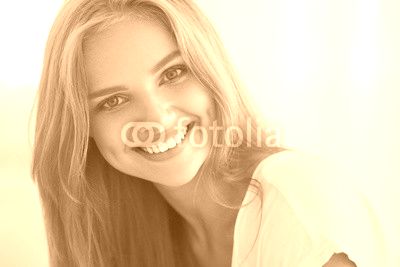 Portrait Beautiful Happy Woman With White Teeth Smiling. Beauty. High Resolution Image