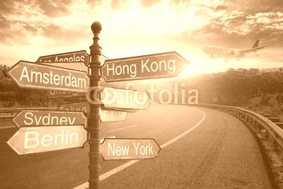 fantastic sunset and Directional Signs