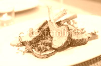 Grilled rack of lamb with vegetables