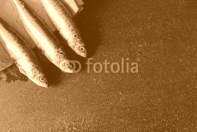 Sardines on dark background