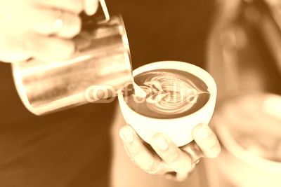 coffee latte art in coffee shop
