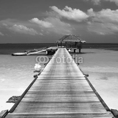 Beautiful beach with water bungalows