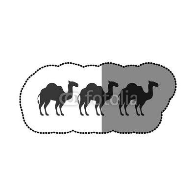camels animals silhouettes icon vector illustration graphic design