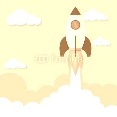 Rocket launch. Vector illustration.