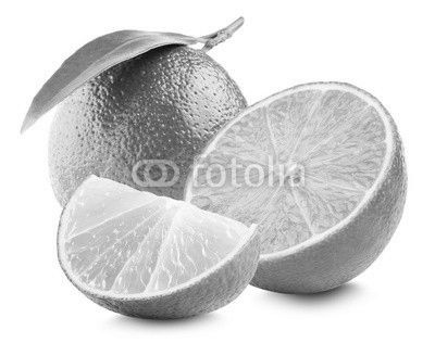 Lime with slice and leaf isolated on white background