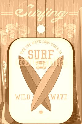 Retro Surfing Poster