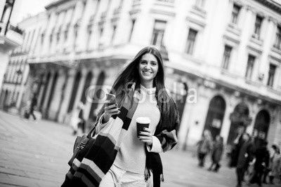 Modern young woman on the street